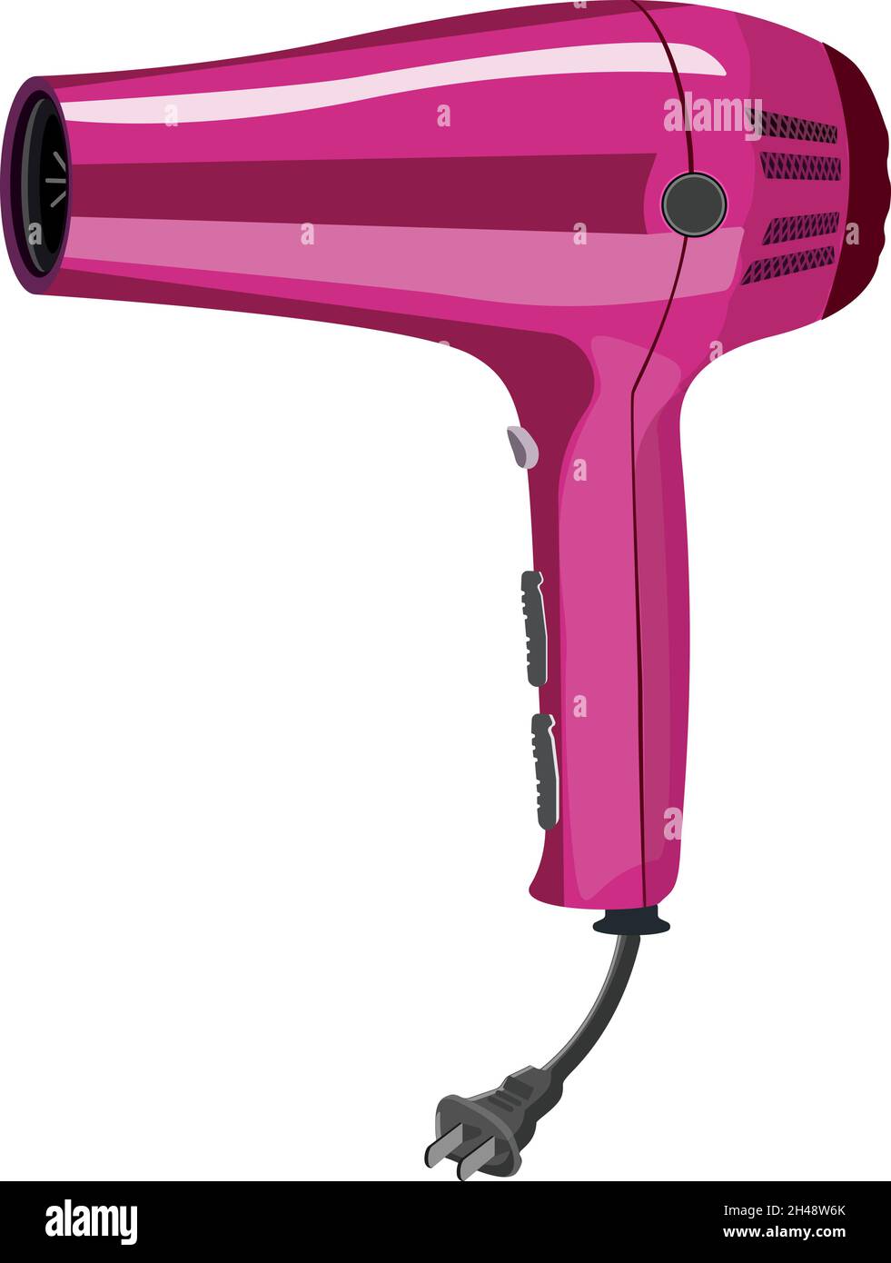 Secador de pelo rosa, ilustración, vector sobre fondo blanco Imagen Vector  de stock - Alamy