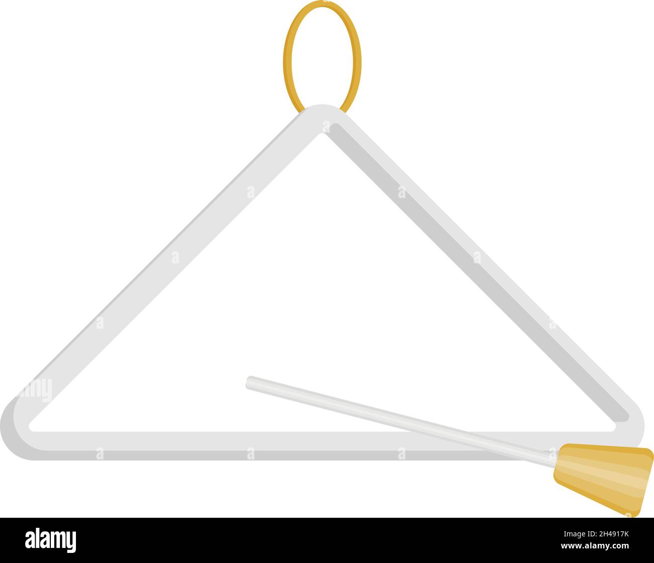 Triángulo instrumento musical, ilustración, vector sobre fondo blanco