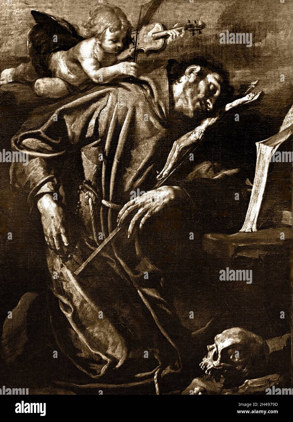 Viatico di San Bonaventura - VIATICUM de san BONAVENTURA por Gioacchino Assereto 1600 – 1649 Pintor italiano de principios del Barroco activo en Génova 17th siglo, Italia, italiano, Foto de stock