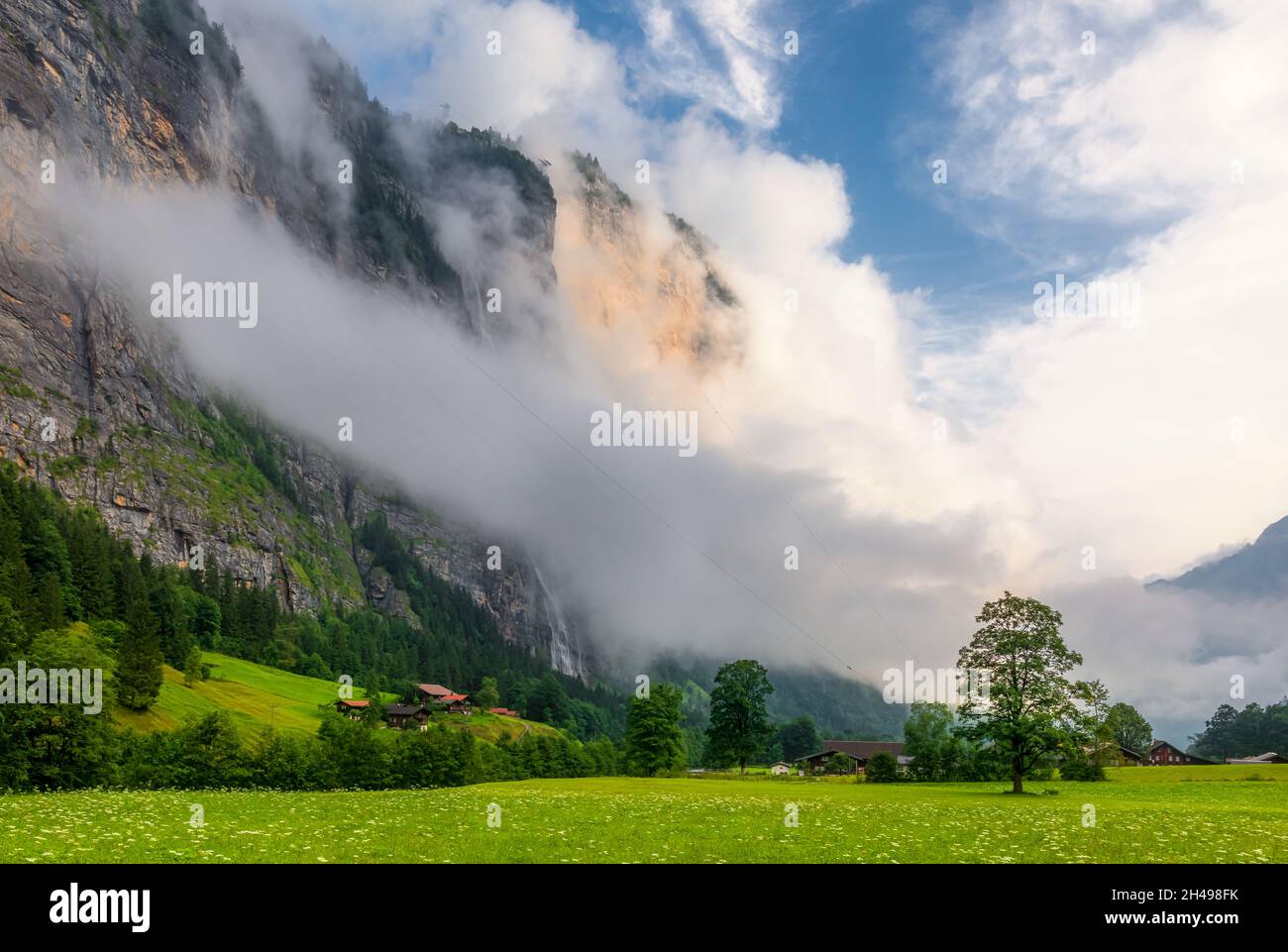 Valle Lauterbrunnen, Cantón de Berna, Suiza Foto de stock