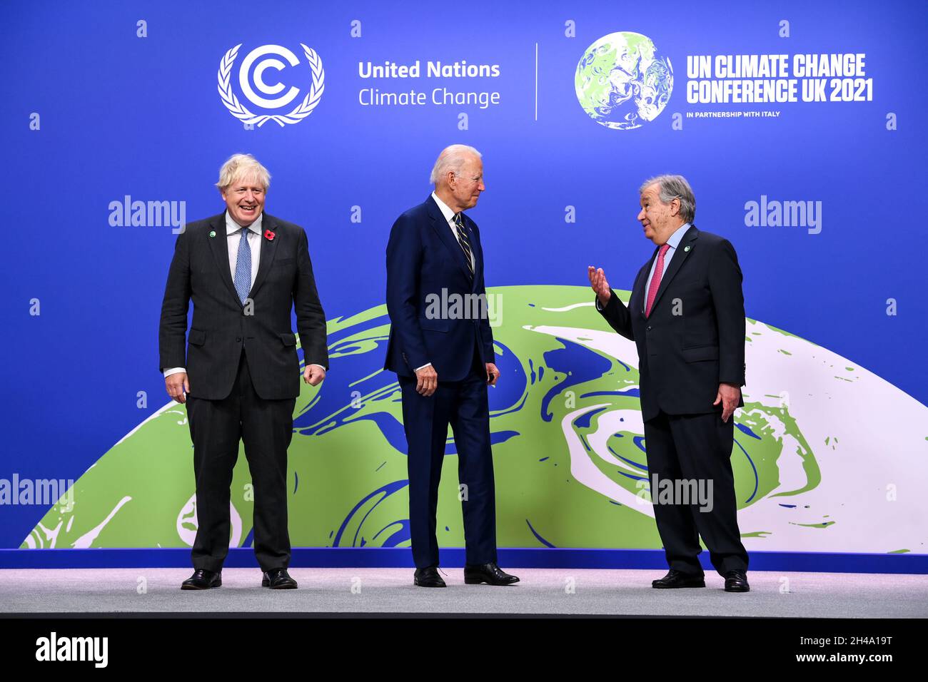 Boris Johnson, Joe Biden, Antonio Guterres, 2021 Foto de stock