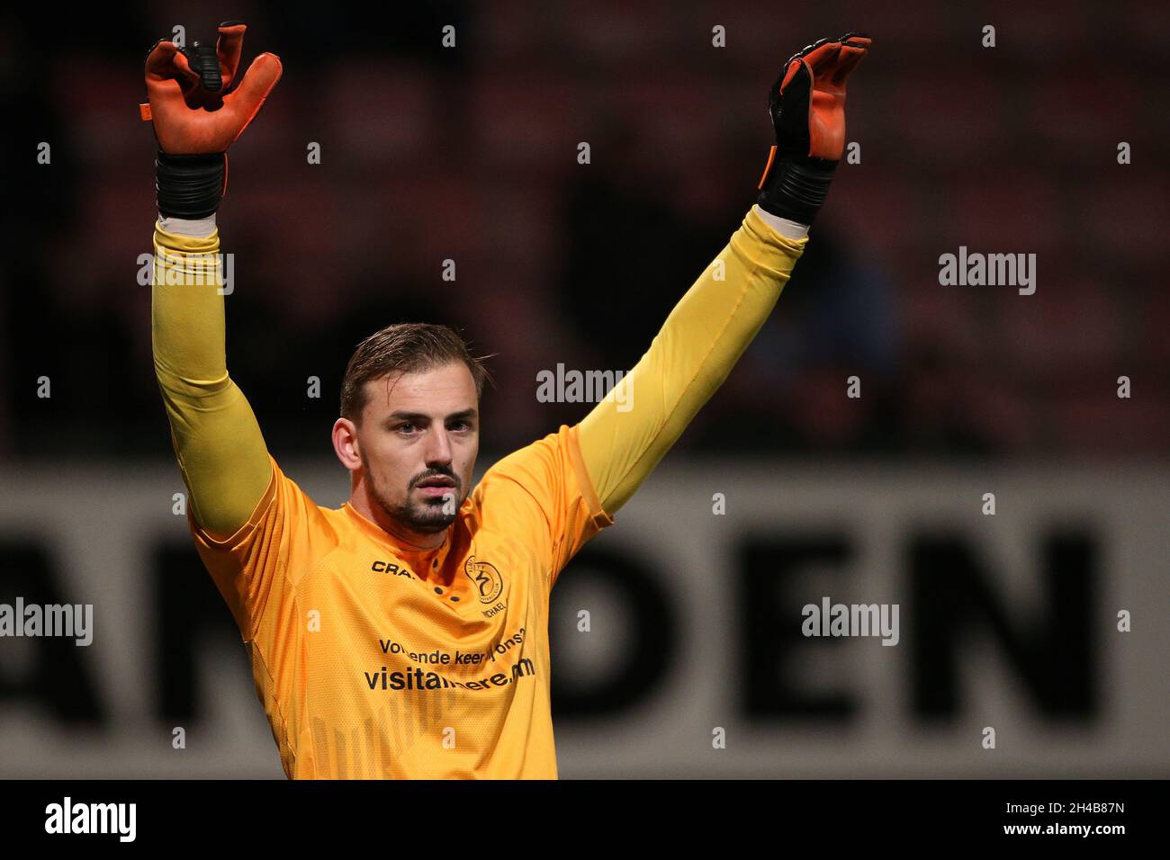 Helmond Holanda 1 De Noviembre Michael Woud De Almere City Fc Durante El Partido Holandes Keukenkampioendivisie Entre Helmond Sport Y Almere City En Solarunie Stadion El 1 De Noviembre De 2021