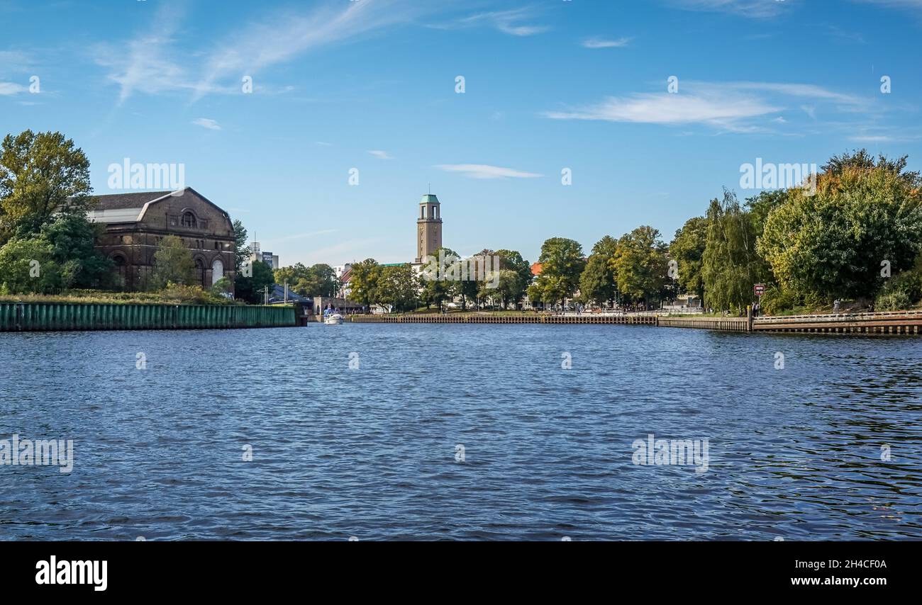 Spree Mündung in die Havel, Spandau, Berlín, Alemania Foto de stock