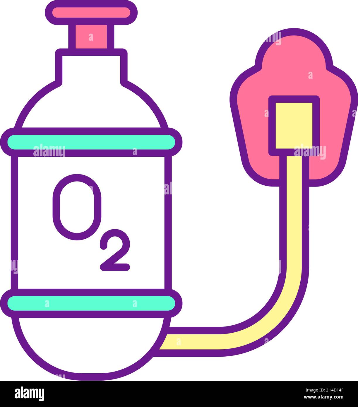 Icono de color RGB de oxígeno medicinal Imagen Vector de stock - Alamy