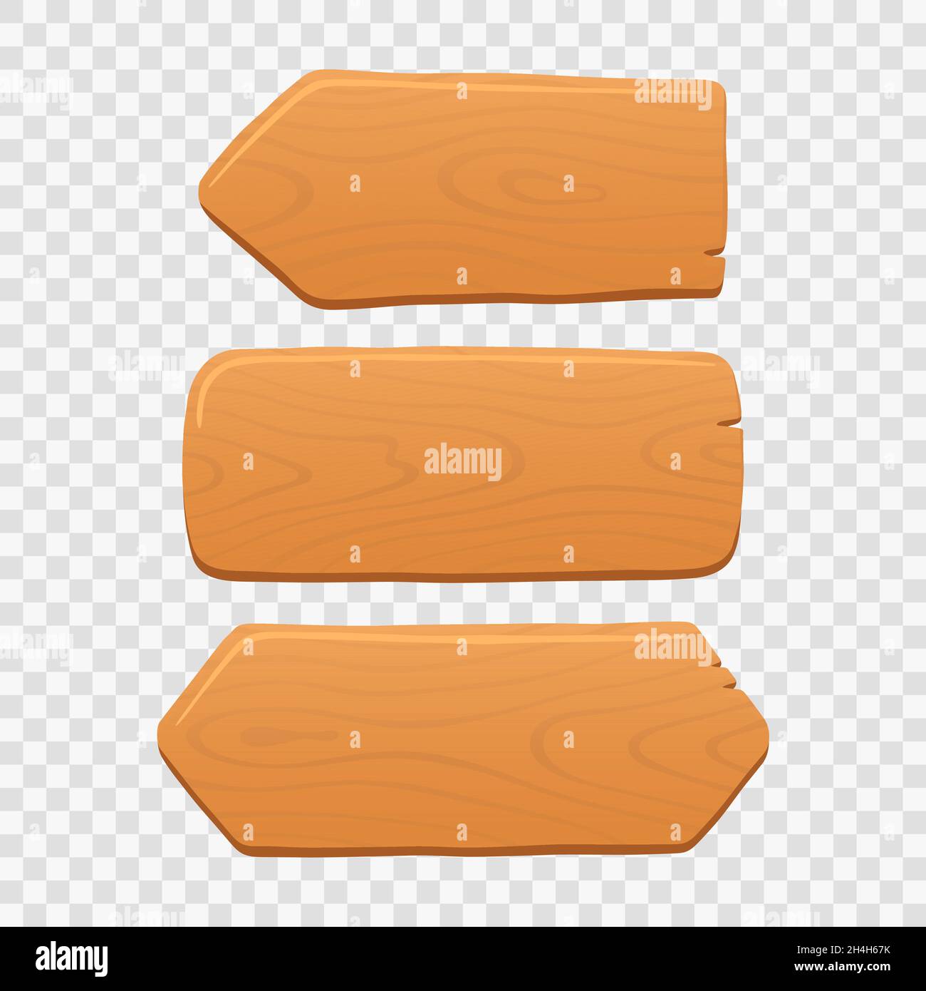 Tablas, tablas y flechas de madera en estilo de dibujos animados con