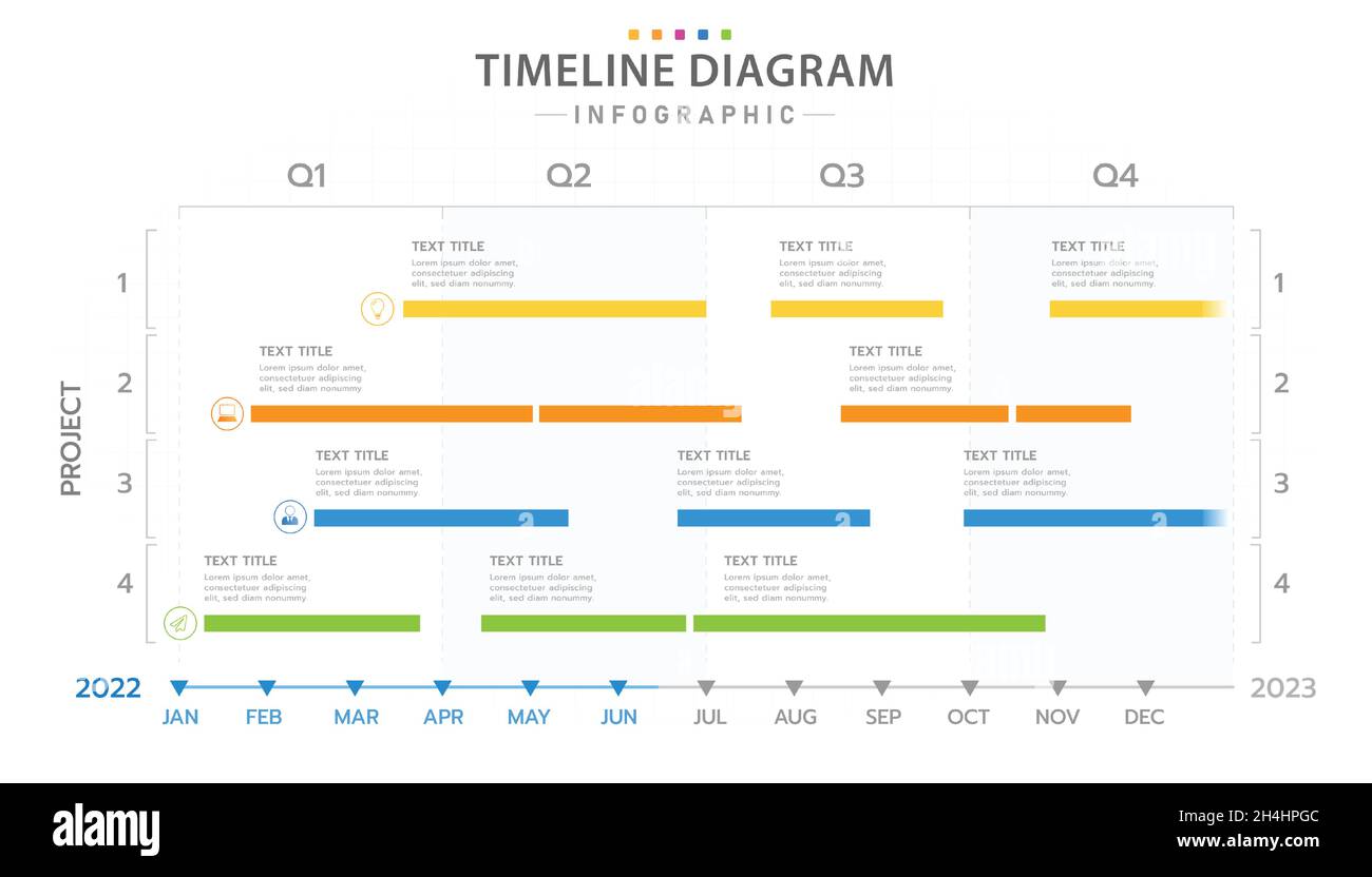 Plantilla infográfica para empresas. Diagrama de calendario moderno de 12  meses con diagrama de Gantt e infografía vectorial de presentación Imagen  Vector de stock - Alamy