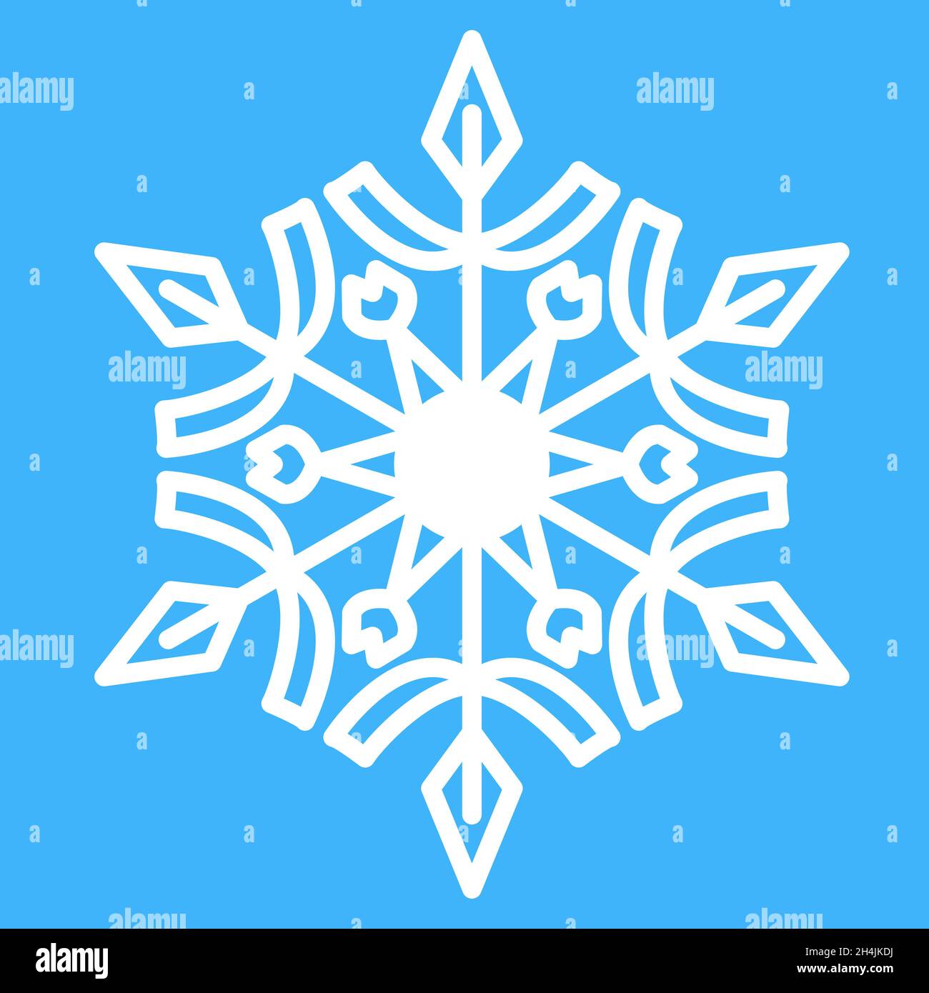 Silueta simétrica de copo de nieve forma copo de nieve de Navidad,  ilustración de vector geométrico Imagen Vector de stock - Alamy