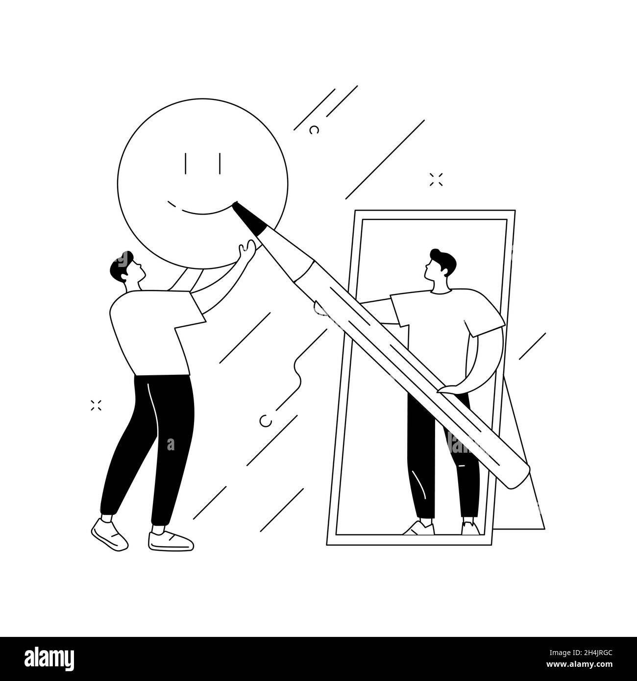 Icono de autoestima Imágenes de stock en blanco y negro - Alamy