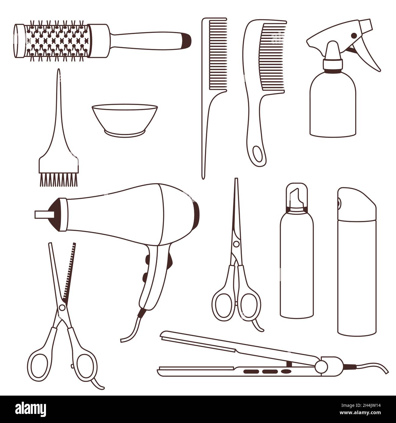 Barbershop conjunto de herramientas profesionales de peluquería. Artículos  para cortar el pelo Imagen Vector de stock - Alamy