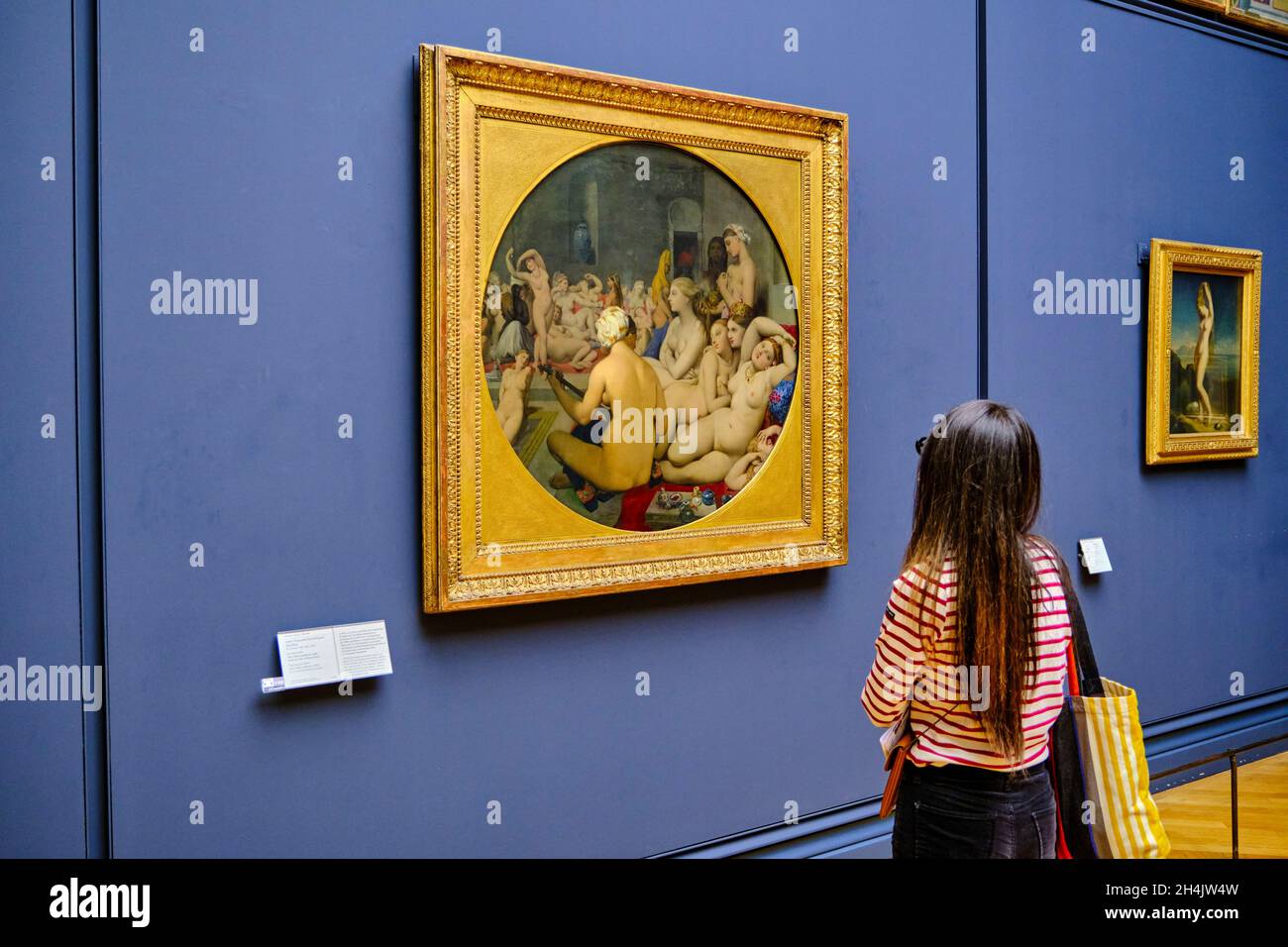 Francia, París, Museo del Louvre, el baño turco de Jean-Auguste-Dominique  INGRES Fotografía de stock - Alamy