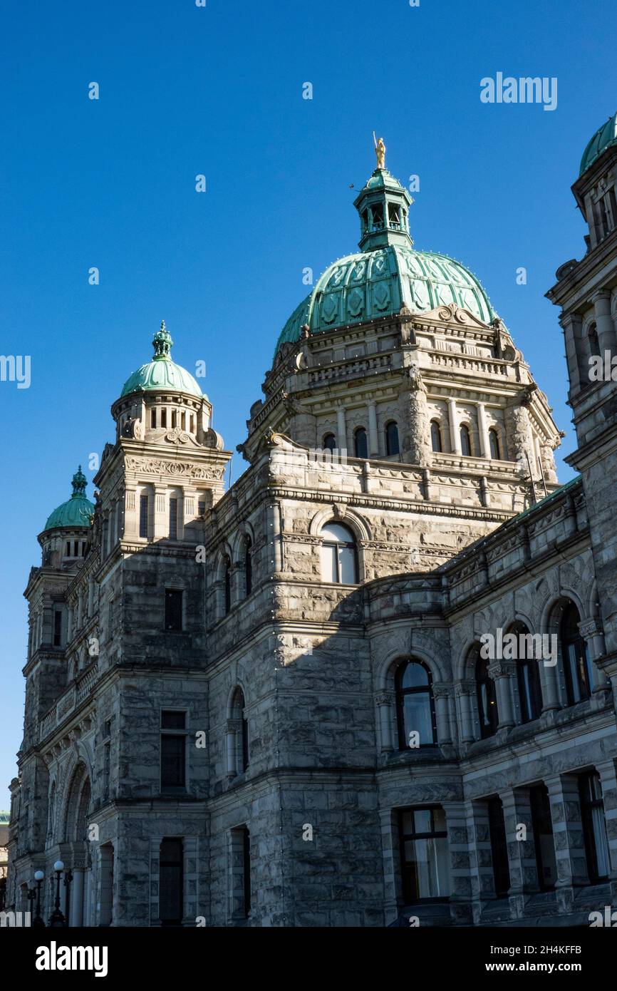 La Asamblea Legislativa de los edificios del Parlamento de Columbia Británica en Victoria, BC, Canadá. Foto de stock