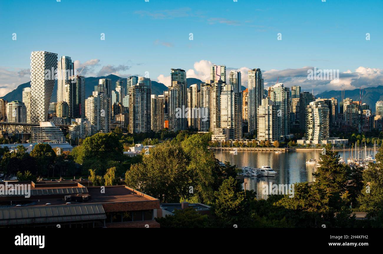 Centro de Vancouver desde Fairview Slopes, Vancouver, BC, Canadá. Foto de stock
