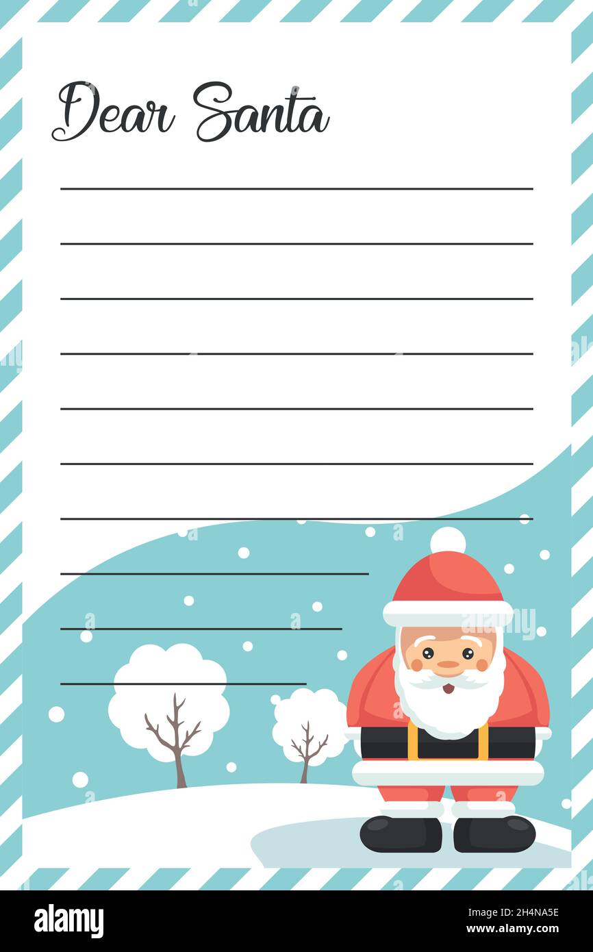 Carta de mensaje para Santa Claus en Navidad Imagen Vector de stock - Alamy