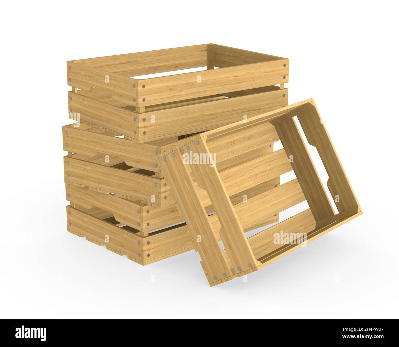 Cajas de frutas de madera Imágenes recortadas de stock - Alamy