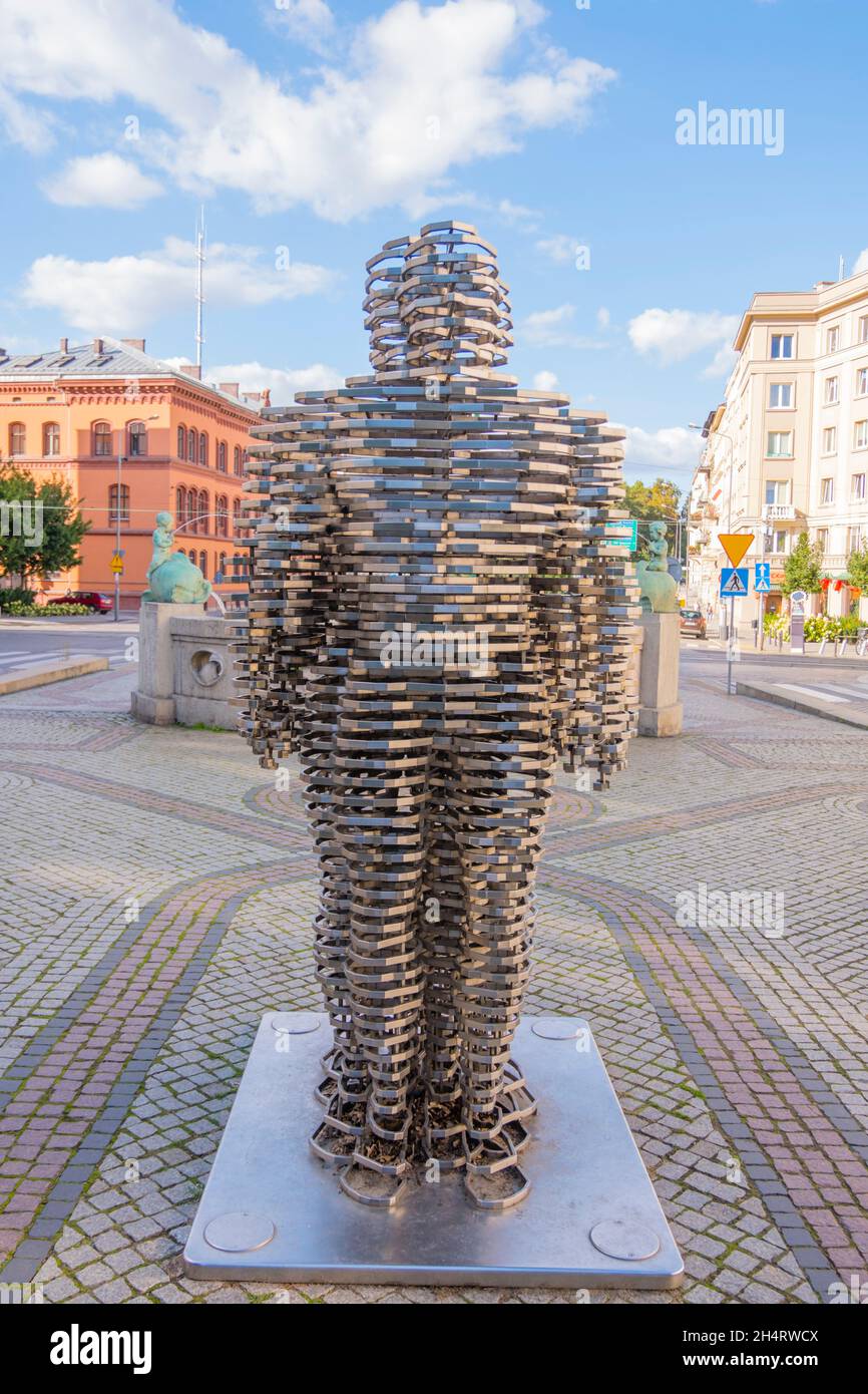Pomnik Golema, de David Cerny, aleje Marcinkowskiego, Poznan, Polonia Foto de stock