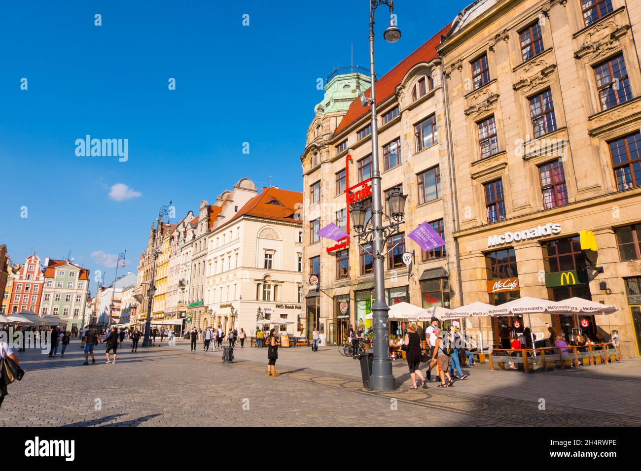 Rynek, plaza del mercado, casco antiguo, Wroclaw, Polonia Foto de stock