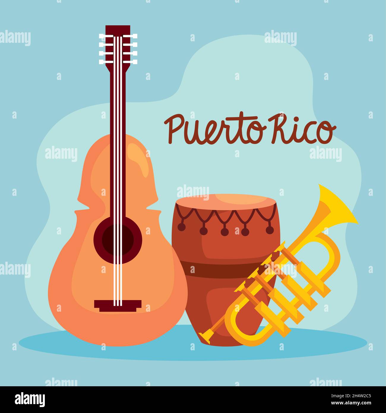 Escarchado ganador pistón instrumentos musicales de puerto rico Imagen Vector de stock - Alamy