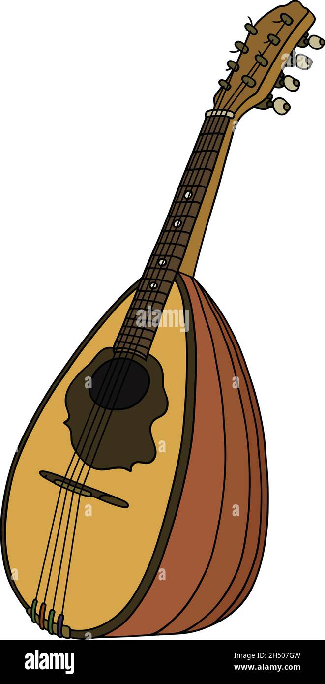 Dibujo a mano de una mandolina de Portugal vintage Imagen Vector de stock -  Alamy