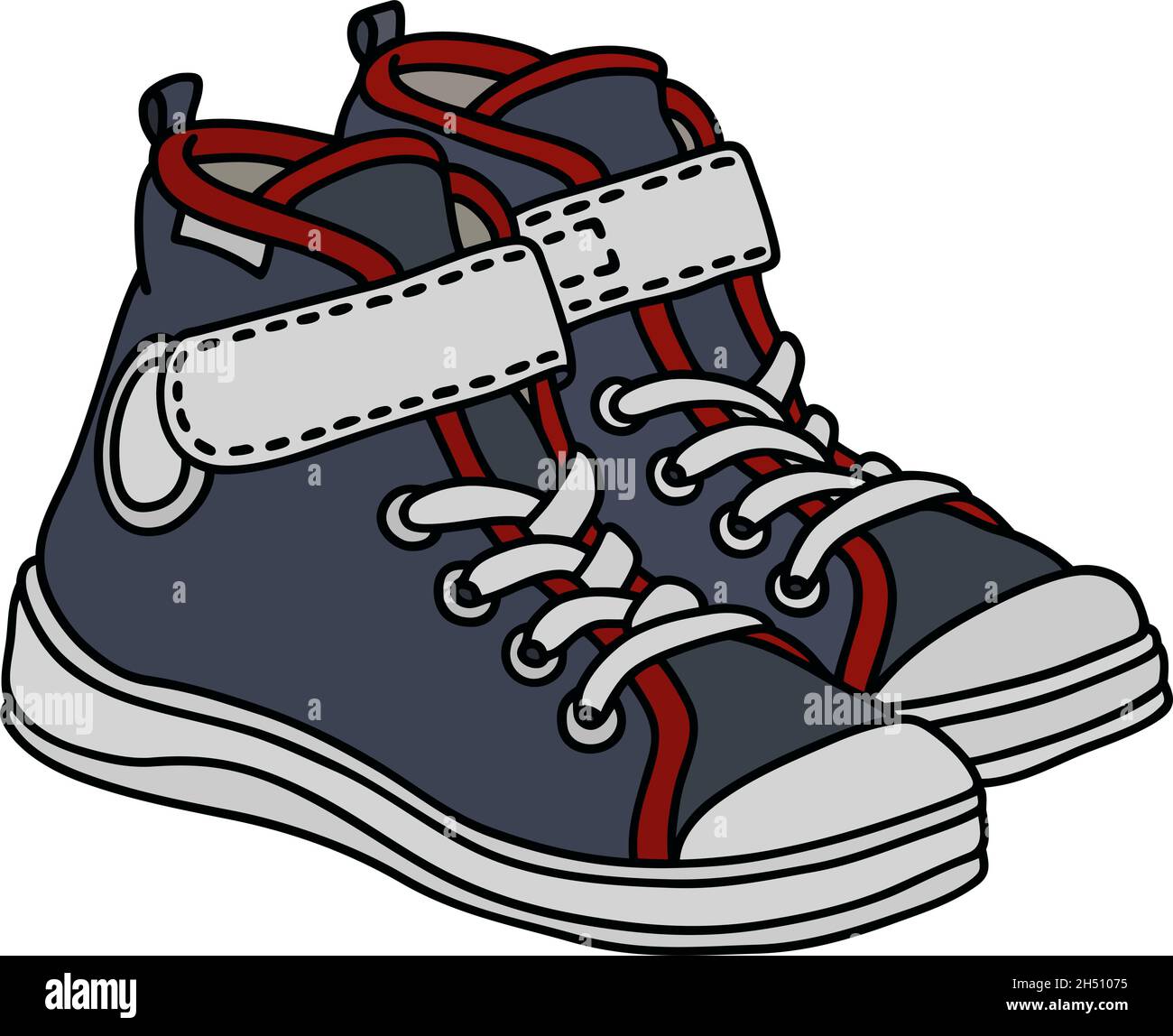 Dibujo a mano de zapatos deportivos para niños grises y blancos Imagen  Vector de stock - Alamy