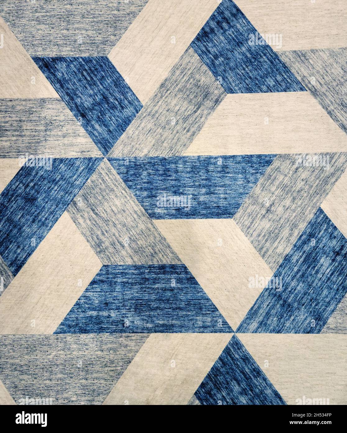 patrón de forma geométrica abstracto azul y marfil Foto de stock