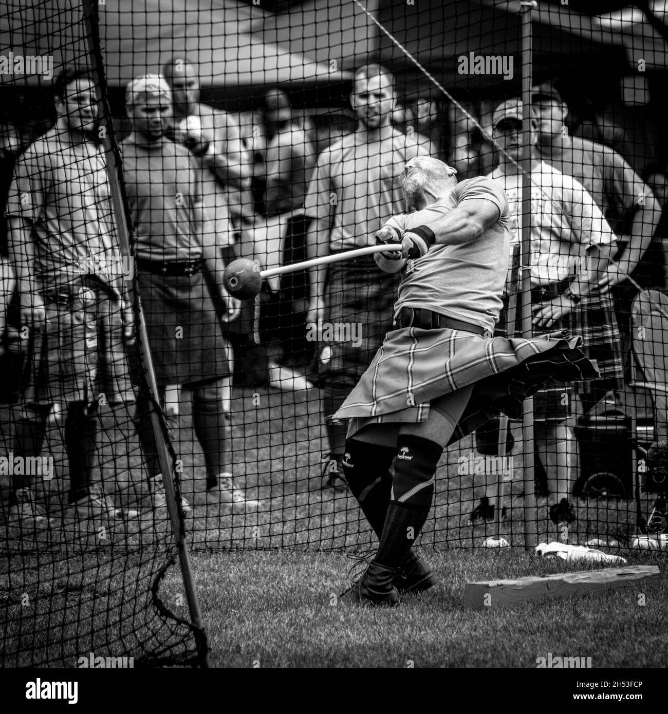 Hammer Throw - 2016 Festival Escocés de Utah y Highland Games Foto de stock