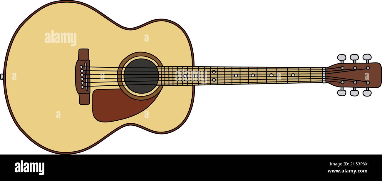 El dibujo vectorial de una guitarra clásica acoustica Imagen Vector de  stock - Alamy