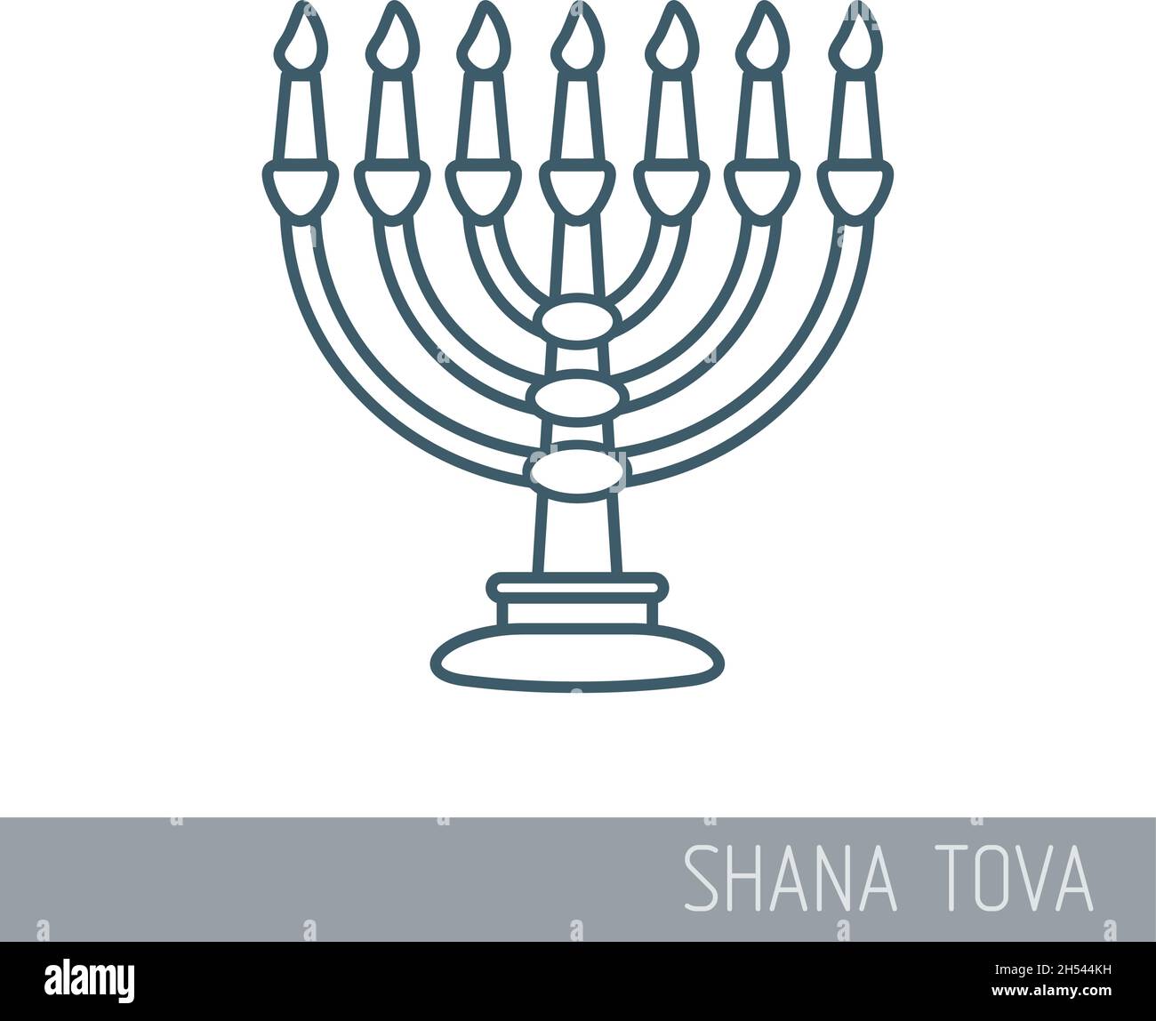 Menorah. Rosh Hashanah icono. Shana tova. Dulce y feliz año nuevo en