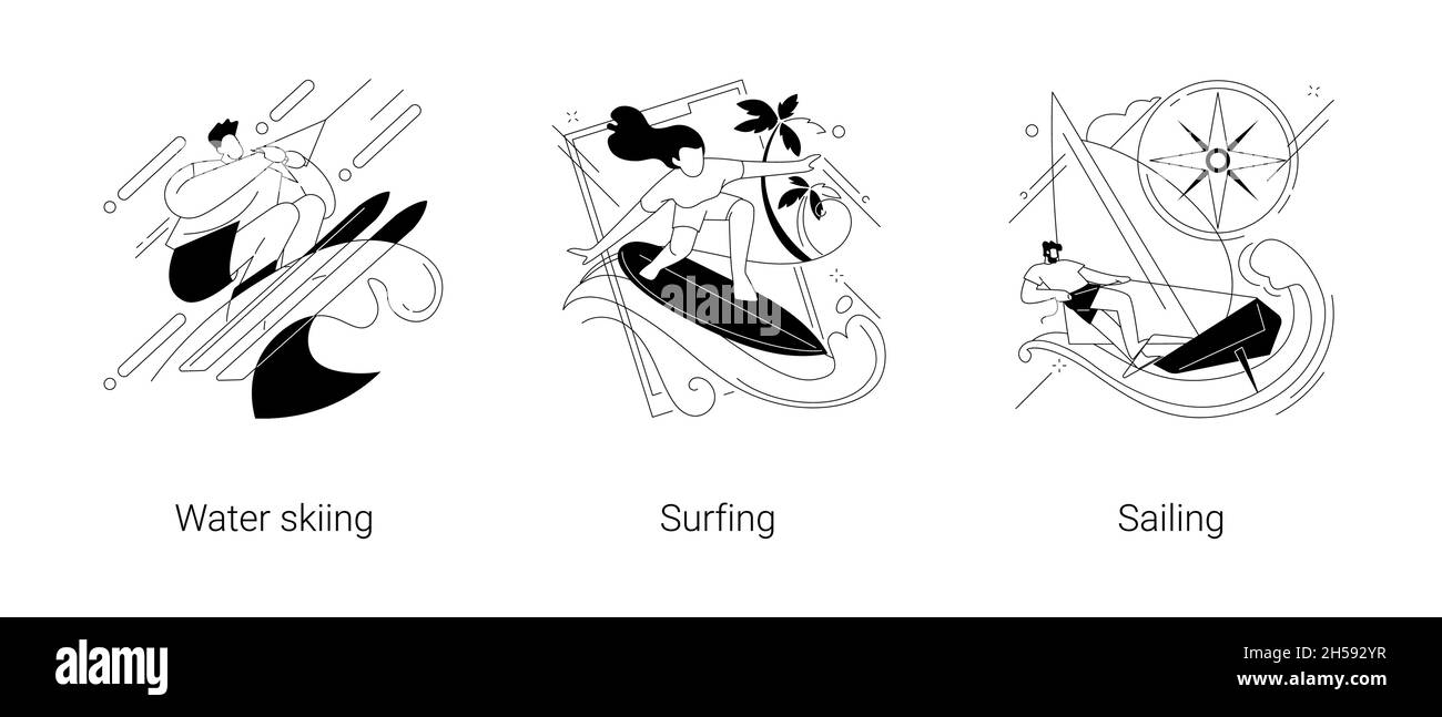 Deportes acuáticos abstracto concepto ilustración vectorial. Ilustración del Vector