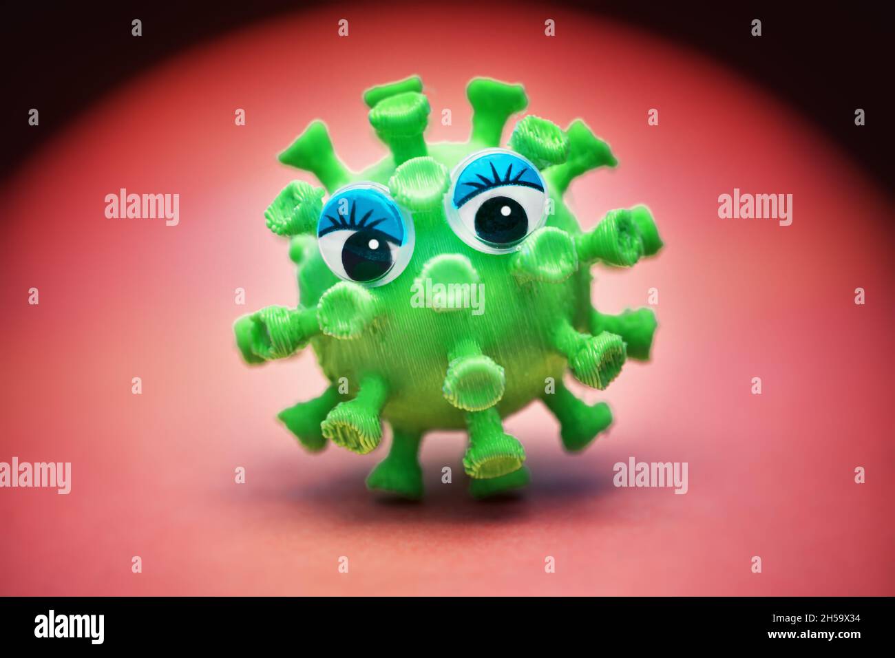 Coronavirus-Modell mit Augen Foto de stock