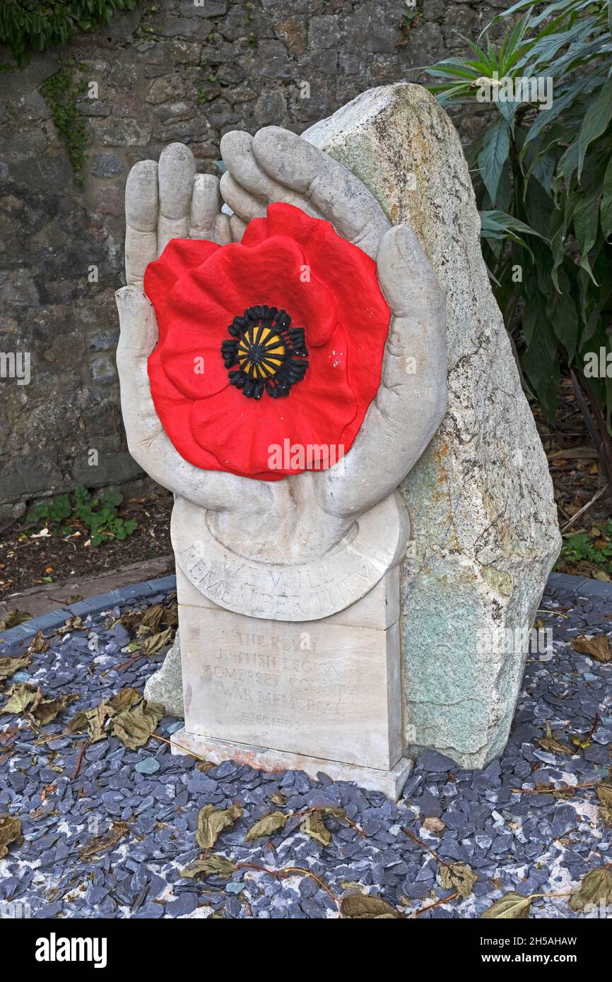 El monumento conmemorativo de la guerra del condado de Somerset de la Royal British Legion en Grove Park, Weston-super-Mare, Reino Unido Foto de stock