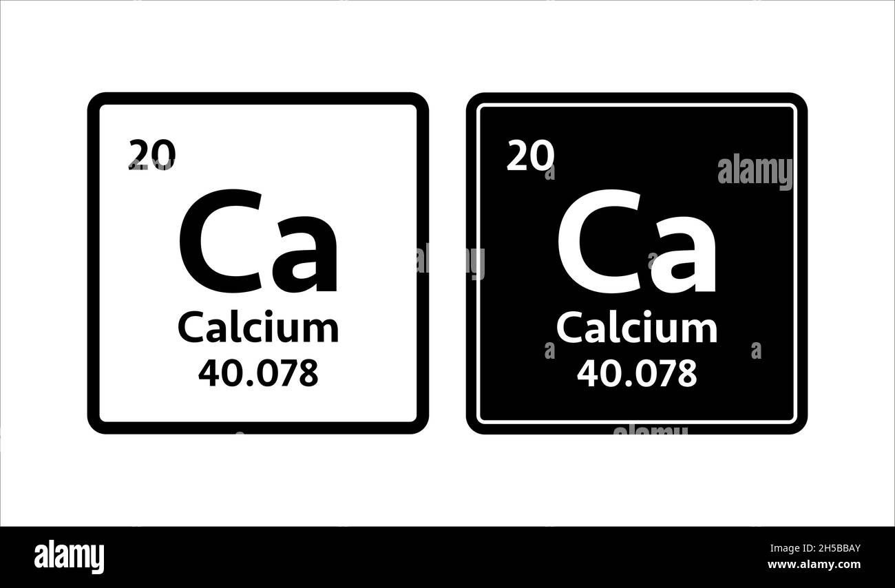 Símbolo De Calcio Elemento Químico De La Tabla Periódica Ilustración