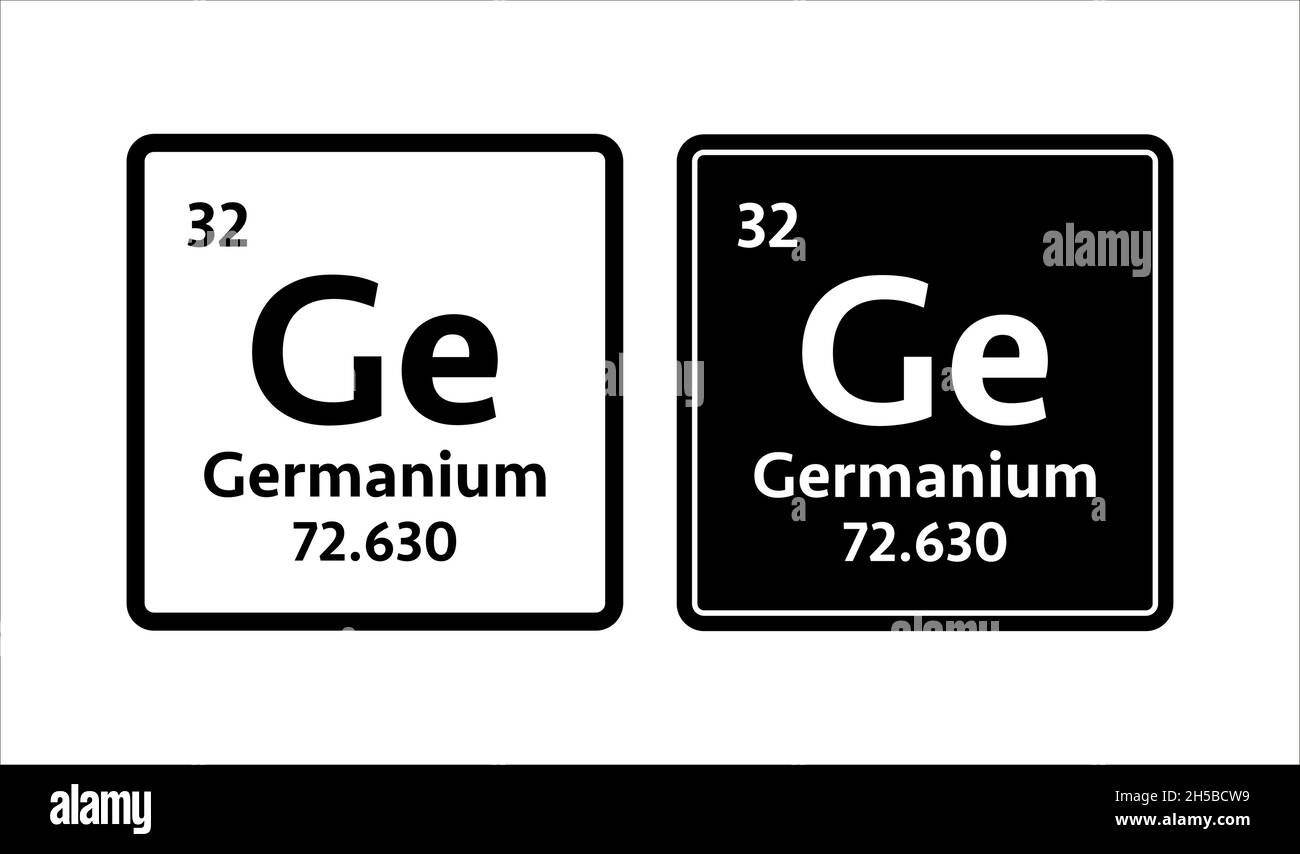 Símbolo de germanio. Elemento químico de la tabla periódica. Ilustración de stock vectorial. Ilustración del Vector