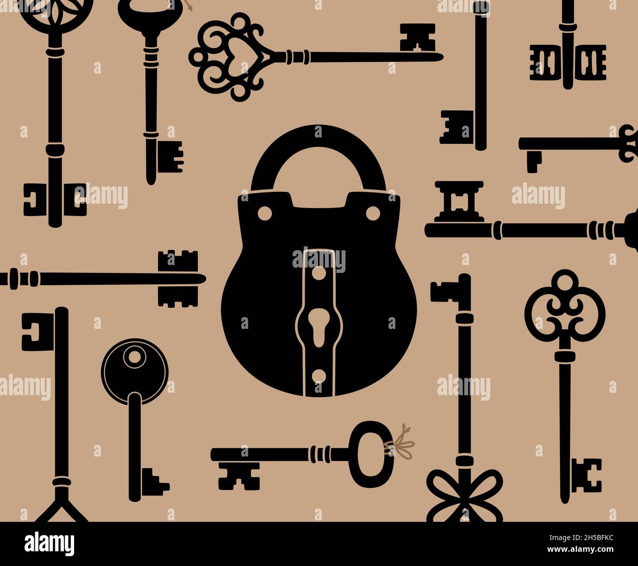 Teclas retro y cerradura. Elementos antiguos de dibujos animados para el acceso de la casa, objetos ornamentados medievales para puertas de bloqueo, vectores de ilustración símbolos de seguridad Imagen Vector de stock - Teclas retro y cerradura. Elementos antiguos de dibujos animados para el acceso de la casa, objetos ornamentados medievales para puertas de bloqueo, vectores de ilustración símbolos de seguridad Imagen Vector de stock -
