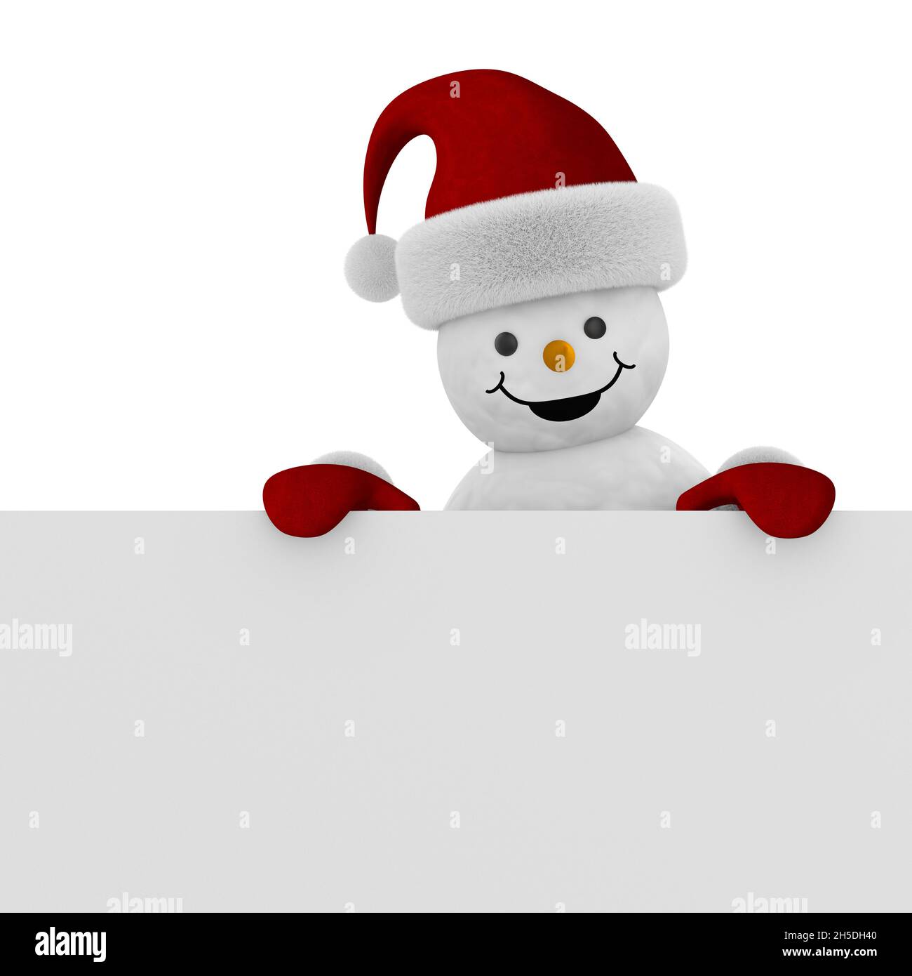 muñeco de nieve con bandera sobre fondo blanco. Ilustración 3D aislada  Fotografía de stock - Alamy
