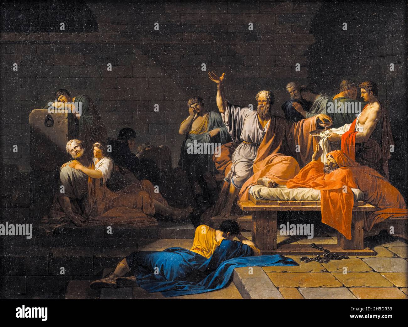 La muerte de Sócrates, pintura de Jean Francois Pierre Peyron, 1785-1787 Foto de stock