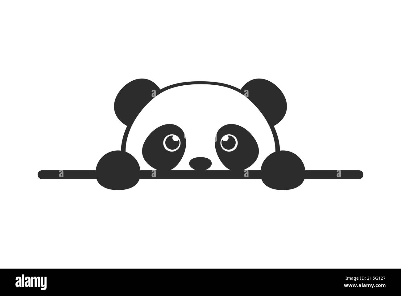 Pequeño Panda. Panda de dibujos animados. Lindo Panda cara. Ducha para  bebés. Patas arriba sobre la pared Imagen Vector de stock - Alamy
