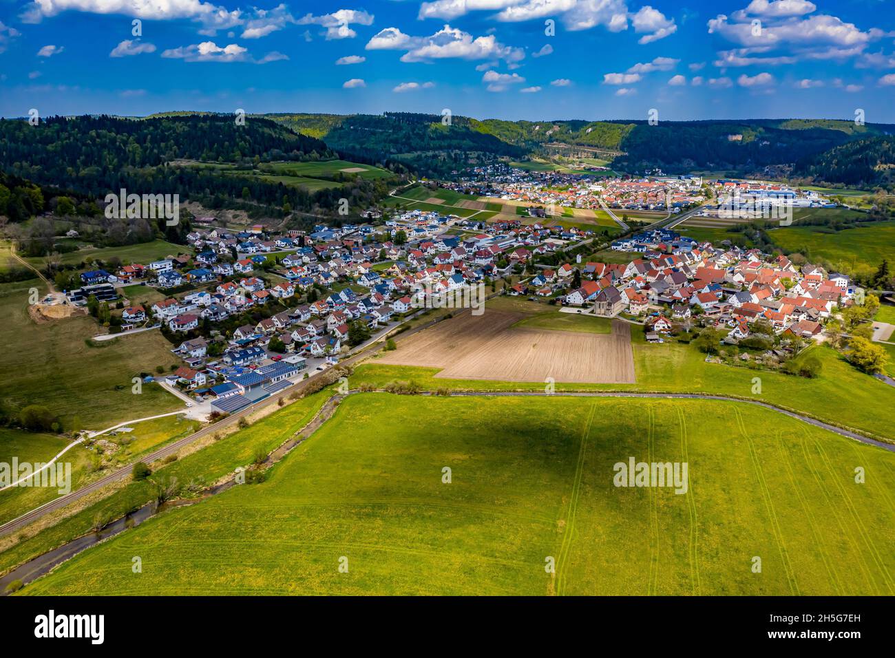 Mühlheim an der Donau aus der Luft | Luftbildaufnahmen von Mühlheim an der Donau Foto de stock