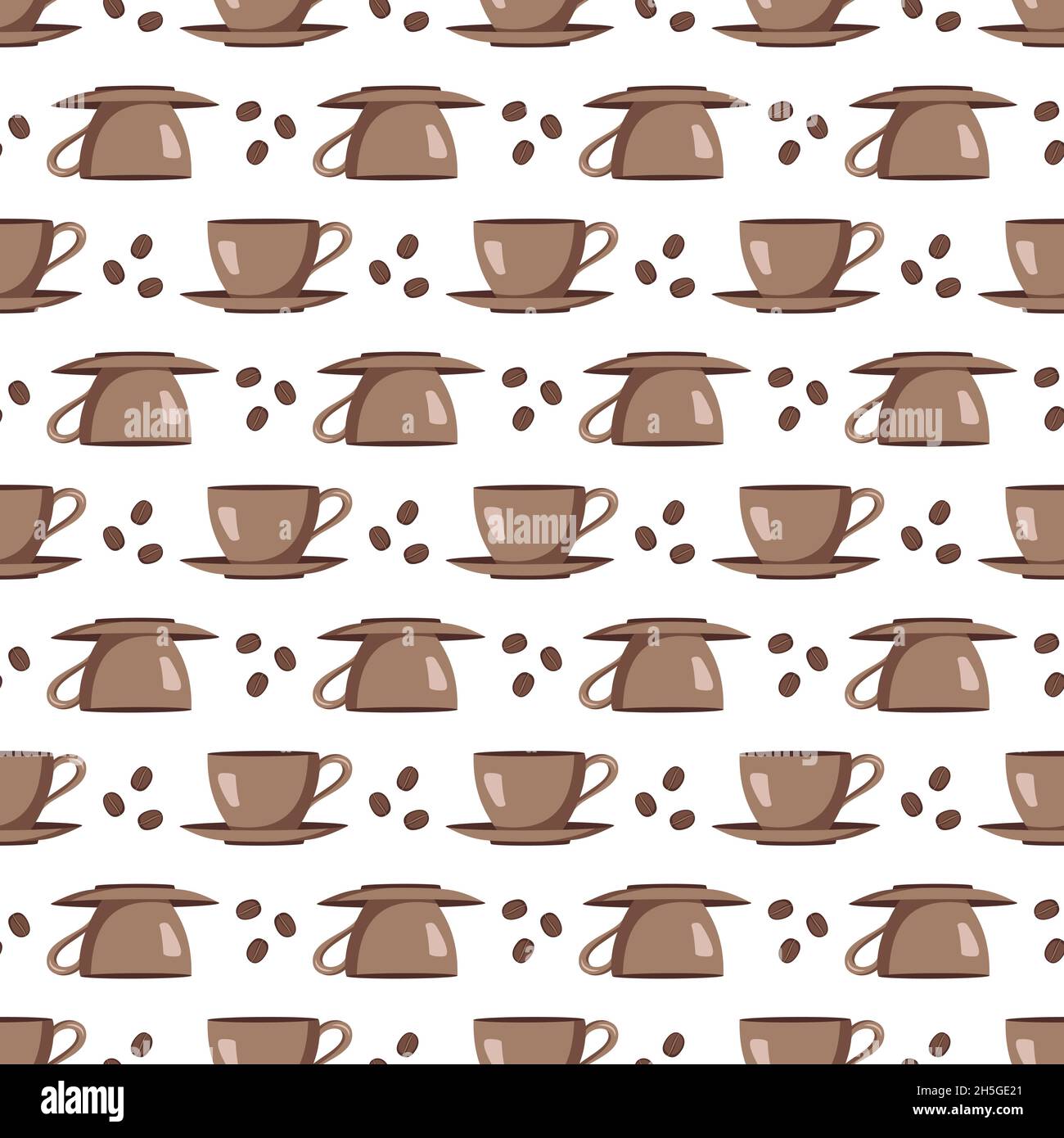 Maqueta de taza de café para llevar con granos de café
