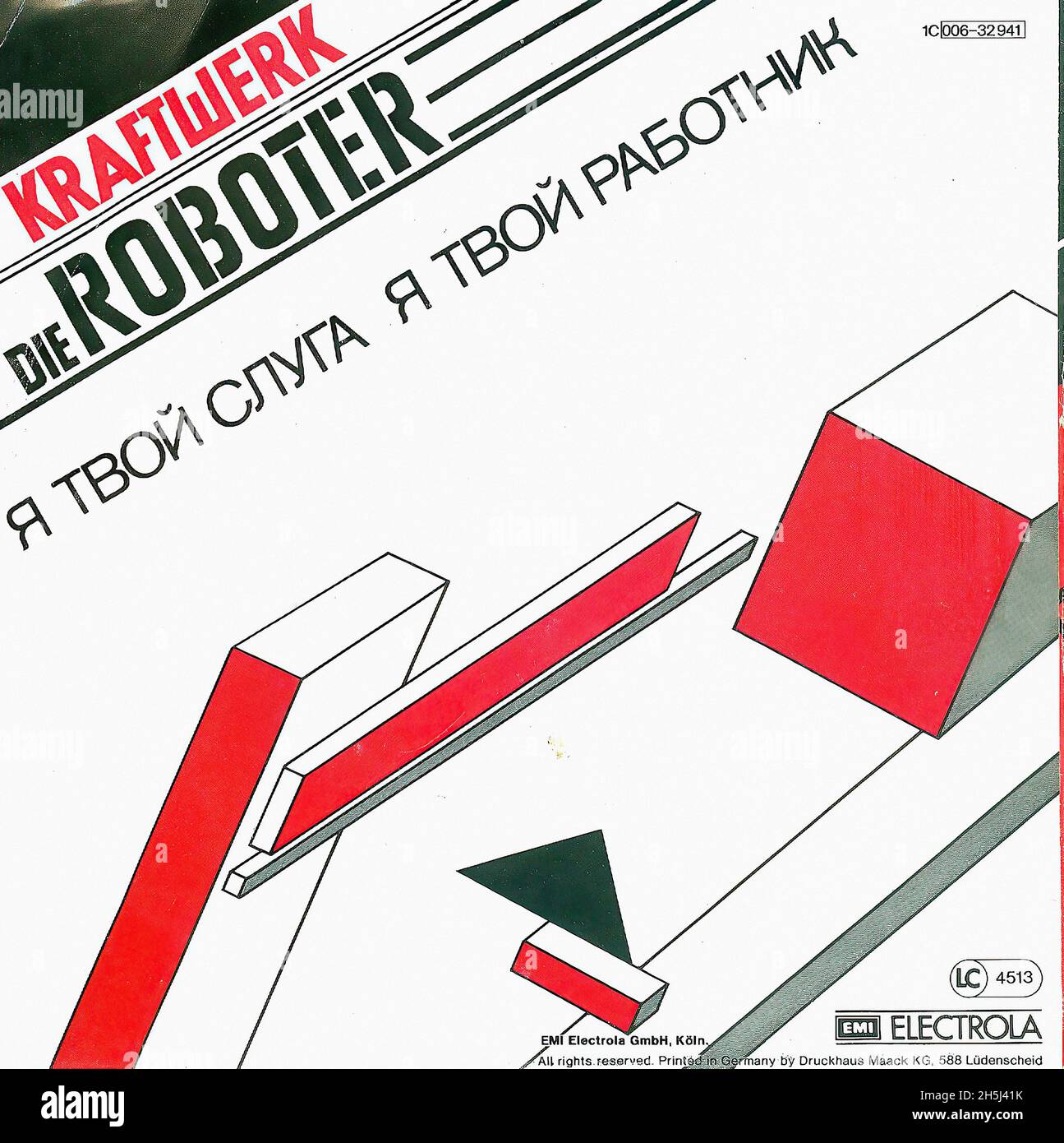 Vintage single record cover - Kraftwerk - Die Roboter - Red Vinyl - D - 1978  00001 Fotografía de stock - Alamy