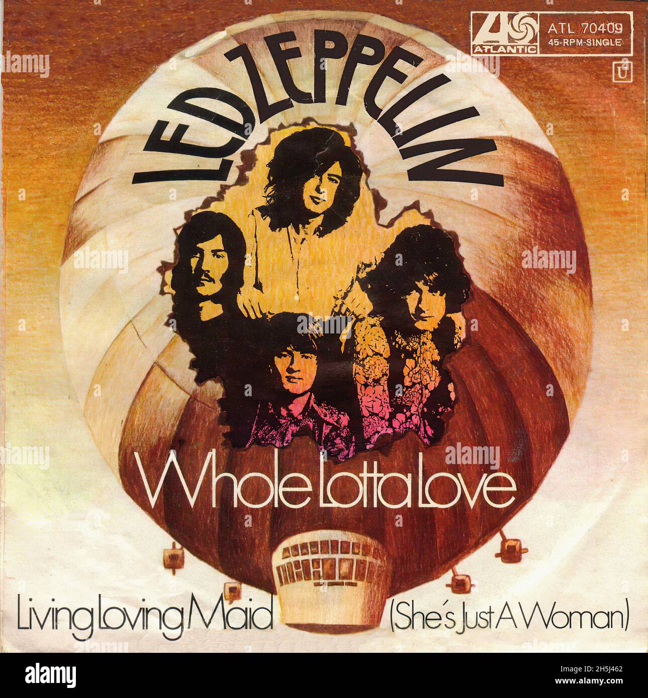Vintage single record cover - Led Zeppelin- Whole Lotta Love - 1969  Fotografía de stock - Alamy