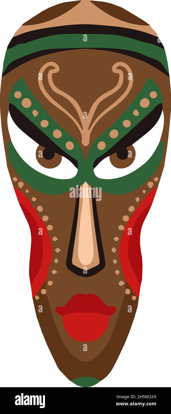 Máscaras africanas. Ilustración de vector plano Imagen Vector de stock -  Alamy