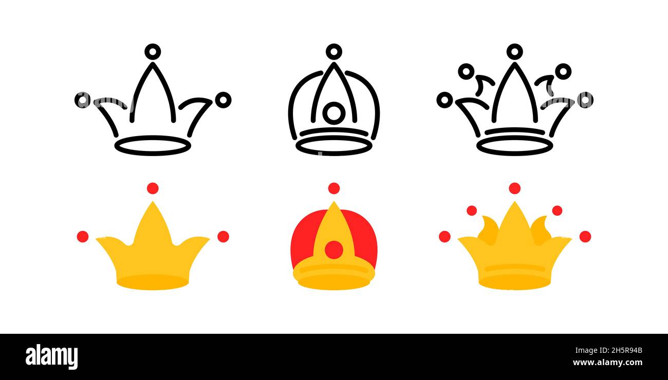 Símbolos de corona dorada. Colección de iconos de lujo vectorial Imagen  Vector de stock - Alamy