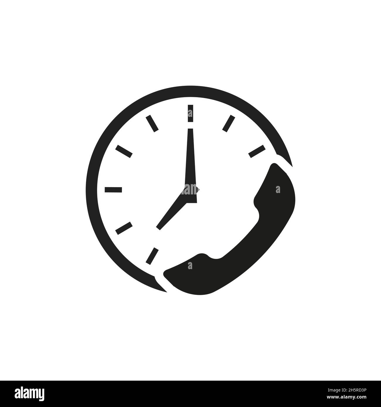 Call 24 Icono aislado sobre fondo blanco, en estilo plano. Ilustración