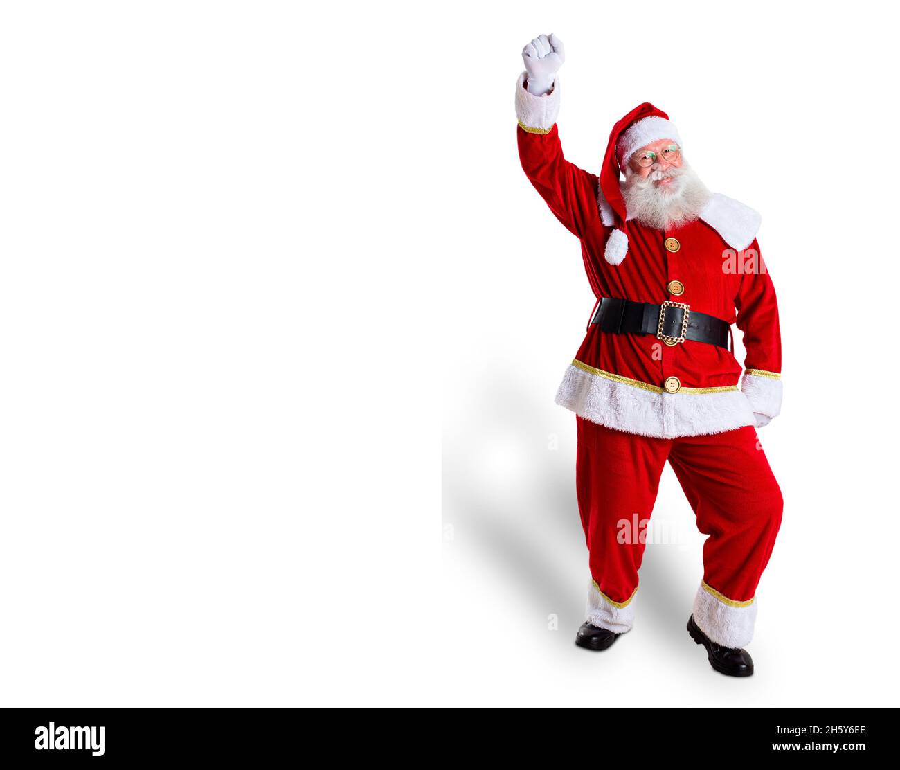 Papá Noel bailando sobre fondo blanco Fotografía de stock - Alamy