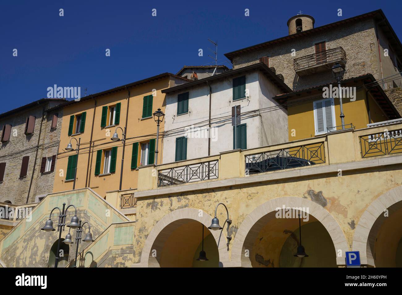 Castrocaro Terme, provincia de Forli, Emilia-Romagna, Italia: Ciudad histórica Foto de stock