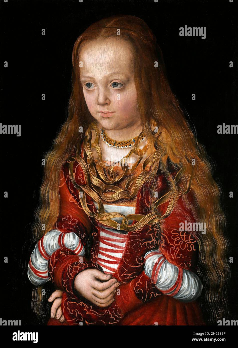 Una princesa de Sajonia por Lucas Cranach el Viejo, el aceite en el panel, c. 1517 Foto de stock