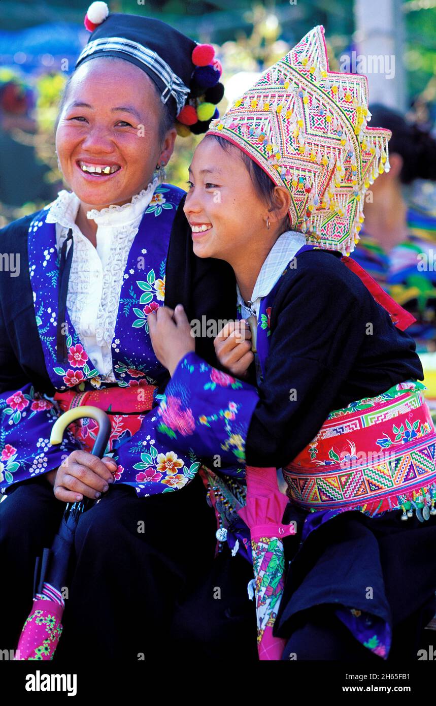 Laos. Région de Luang Prabagng. Nouvel an de l'etnie Hmong // Festival de Año Nuevo de la minoría Hmong -Luang Prabang zona - Repub Democrático Popular Lao Foto de stock