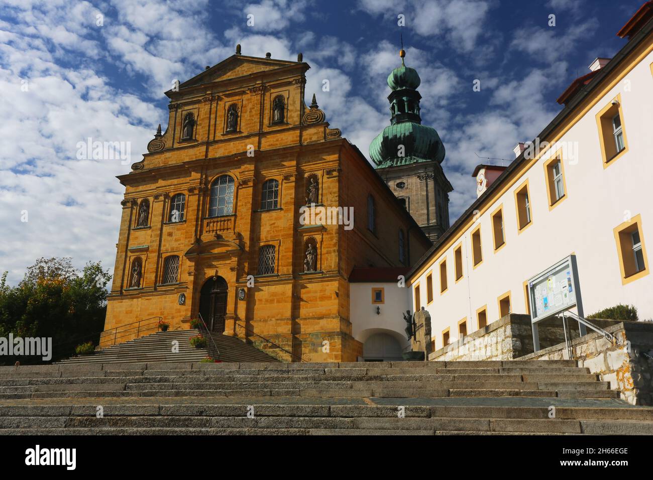 Wallfahrtskirche, Barockkirche, Amberg, ;Maria Hilf, Kirche, Bergkirche, Kirchturm in der Oberpfalz, Bayern! Foto de stock