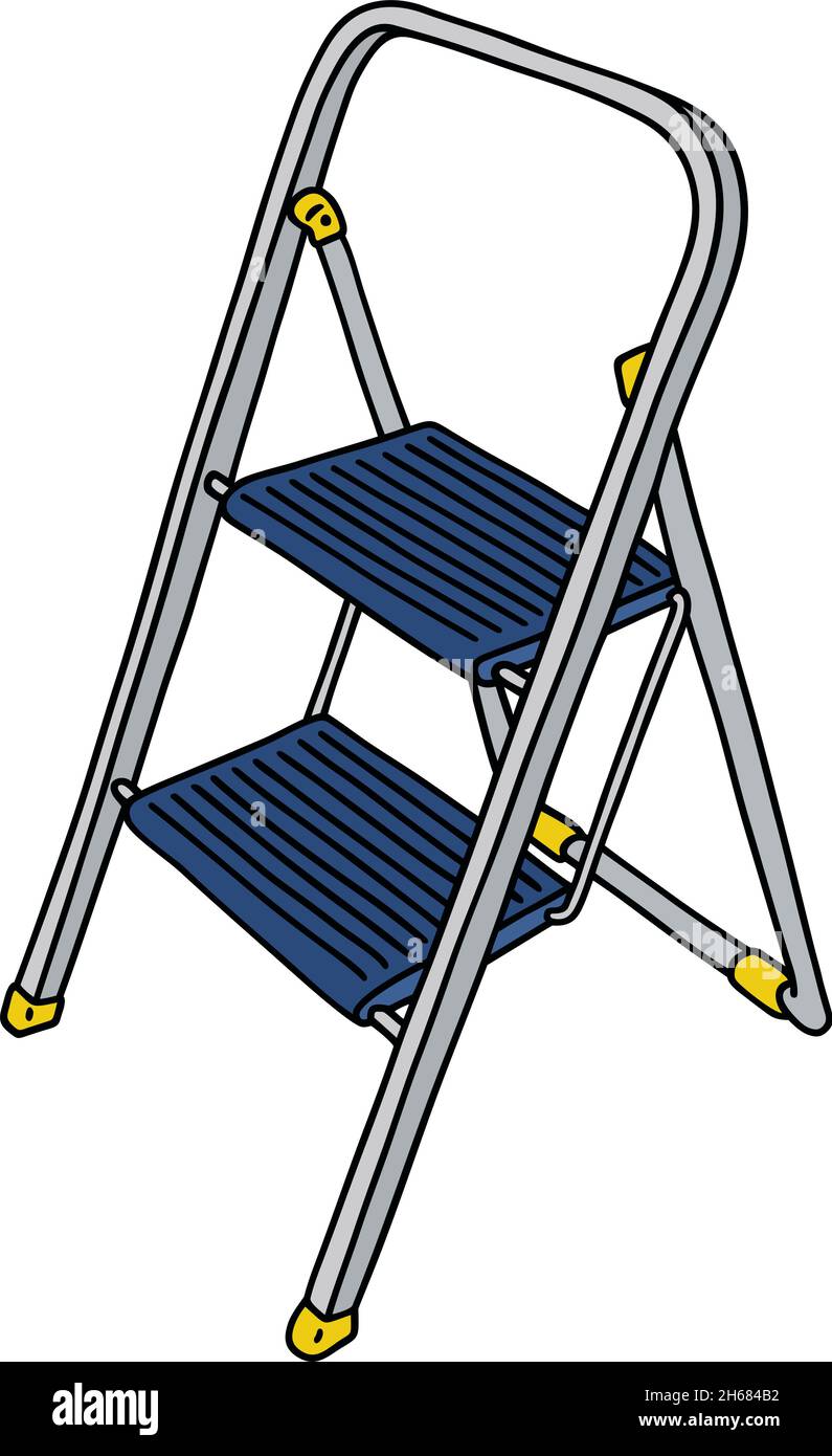 La pequeña escalera de aluminio Imagen Vector de stock - Alamy