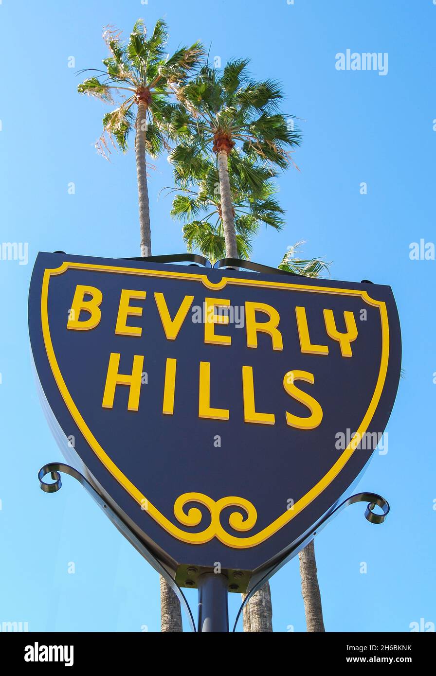 Signo de Beverly Hills, Beverly Hills, Los Ángeles, California, Estados Unidos de América Foto de stock